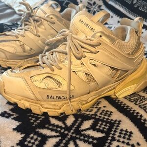 Balenciaga Cream and Tan Athletic Shoes